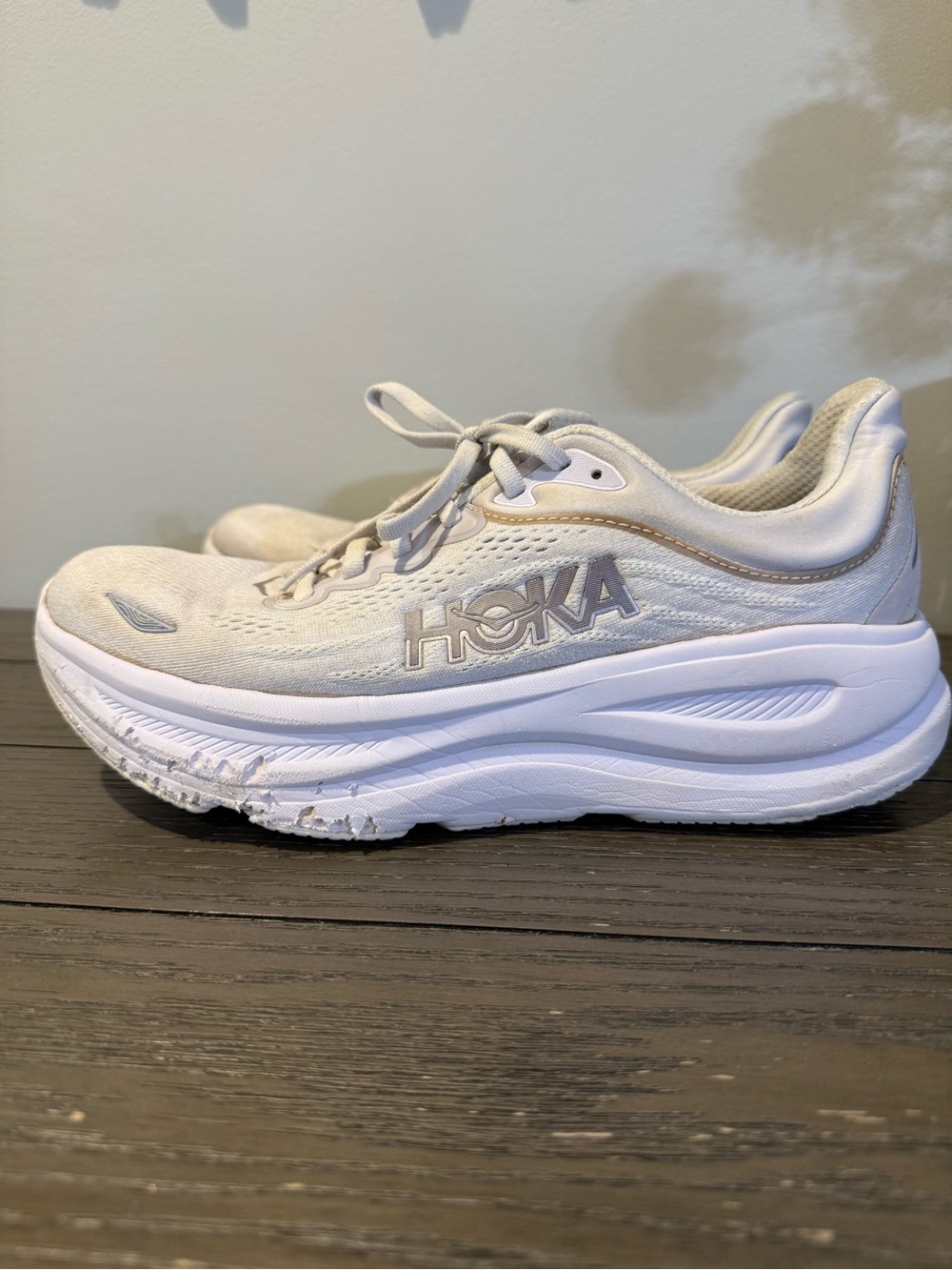 Hoka Women's White/Cream Lightweight Running Shoes - Picture 4 of 6